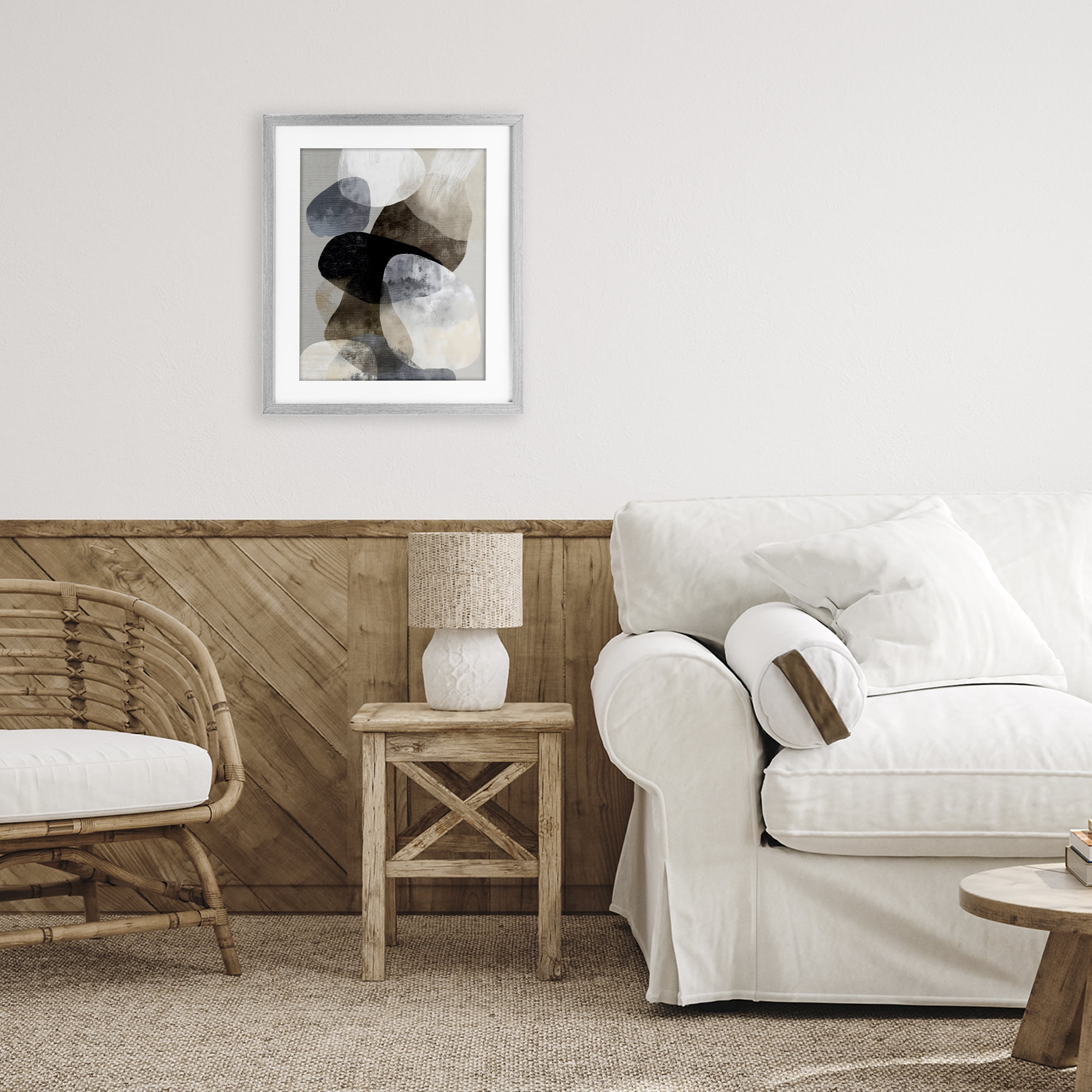 Stupell Industries Thoughts In Muted Layers Gray Framed Print Under Glass, design by Ink Drop Loft