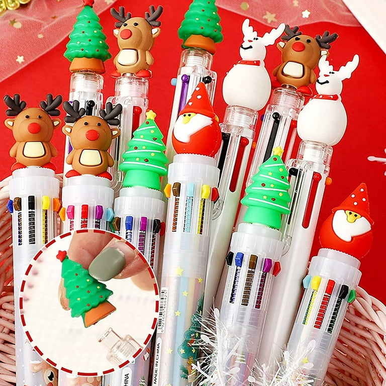 Christmas 6-Color Ballpoint Pen Student Pressed Color Pen Santa Pressed  Multi-Color Ballpoint Pen Handbook Pen - China Christmas Water Pen,  Christmas Children's Gifts