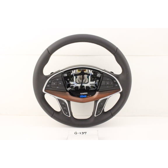 New GM Leather Steering Wheel OEM Cadillac XT5 2017 2018 2019 2020 Black Heated Sugar Maple wood Trim 84214043