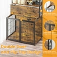 thumbnail image 6 of EastVita 42.5 Inch Dog Crate Furniture with Shelves Storage,Dog Kennel with Divider,Wooden Dog Crate End Table with Flip Top,Large Dog Cage Dog cage retro color, 6 of 7