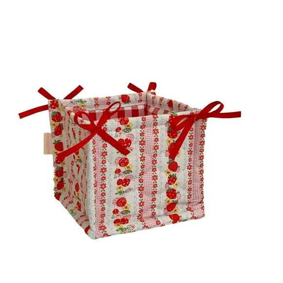 Tauxra Fabric Storage Basket 5.71x5.51x5.51in Portable Sundries Organizer For Bedroom Living Room Bathroom