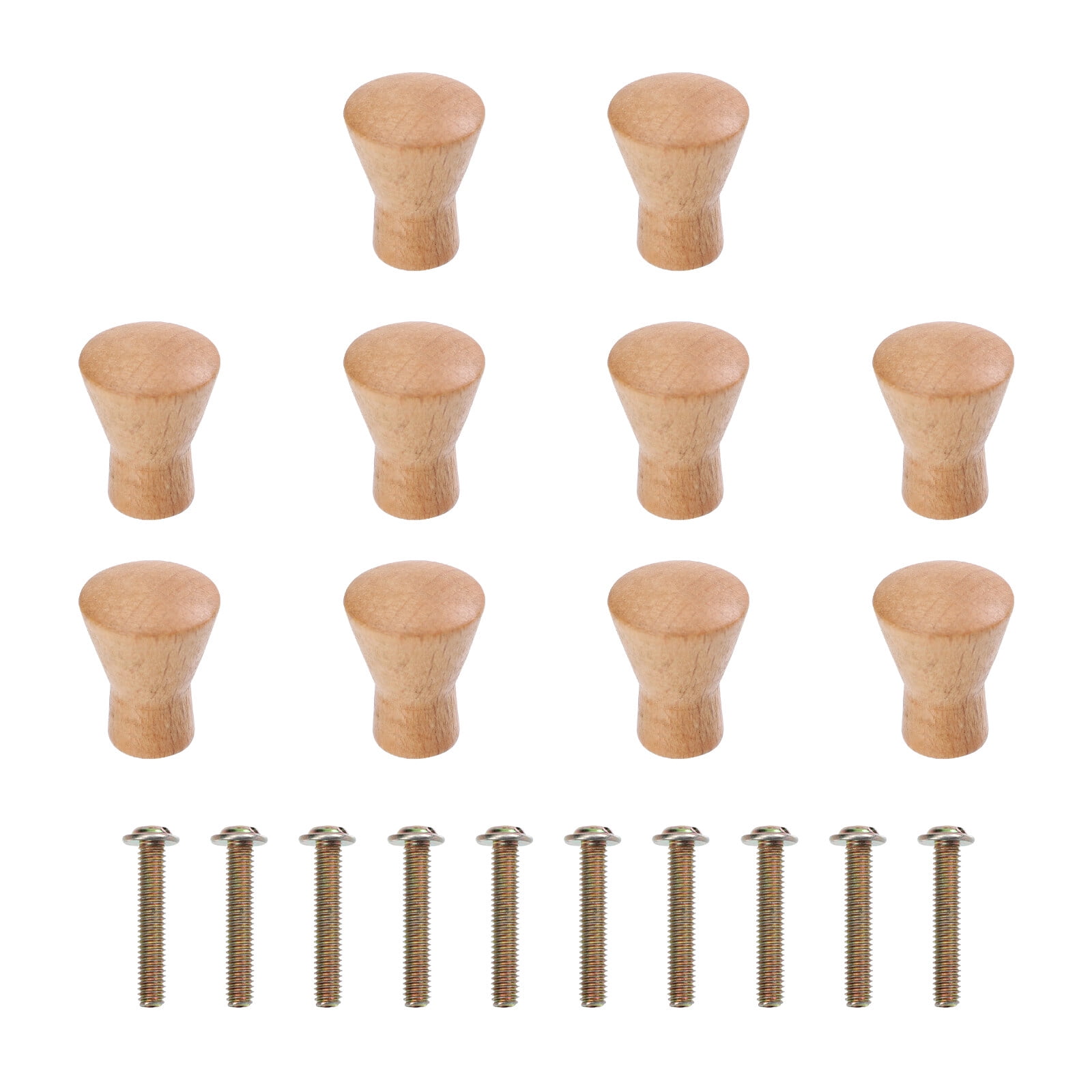 10pcs Wooden Handles Simple Pull Handles Household Door Knobs