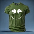 thumbnail image 2 of IWRICH St. Patrick's Day T Shirts for Men Short Sleeve Crew Neck Clover Printed Tops Casual Plus Size Slim Fit Tops Army Green XL, 2 of 3
