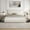 White, variant on Kallabe Full Bed Frame with 4 Drawers and LED Adjustable Button PU Leather Headboard, Charging Station, White