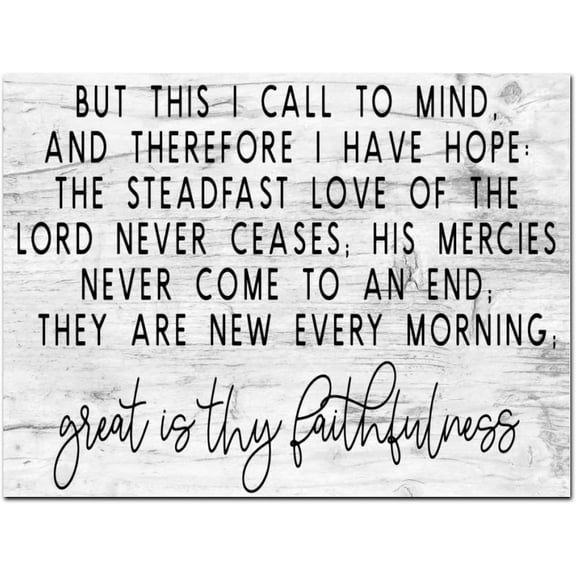 Wood Sign Great is Thy Faithfulness Wood Sign Christian Wood Plaque with Funny Sayings Motivational Wall Art Decorations for Living Room Kitchen Wall Hanger Retro Decoration Sign 5x10 Inch