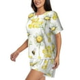 thumbnail image 2 of Bixox Women's Sweet Honey Printed Pajama Set 2 Piece Lounge Set Top and Shorts Soft Pajamas, Shorts with Pockets, 2 of 7
