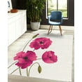 thumbnail image 4 of Floral Decorative Rug, Poppy Flowers Vivid Petals Buds Pastoral Purity Mother Earth Nature Design, Quality Carpet for Bedroom Dorm and Living Room, 6 Sizes, Hot Pink, by Ambesonne, 4 of 4