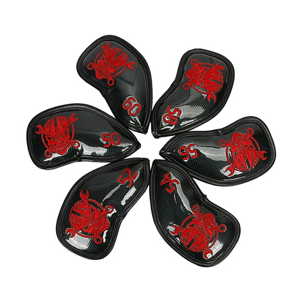 6 fundas protectoras para cabeza de hierro de golf con protector de viaje Degree Travel Wrap rojo