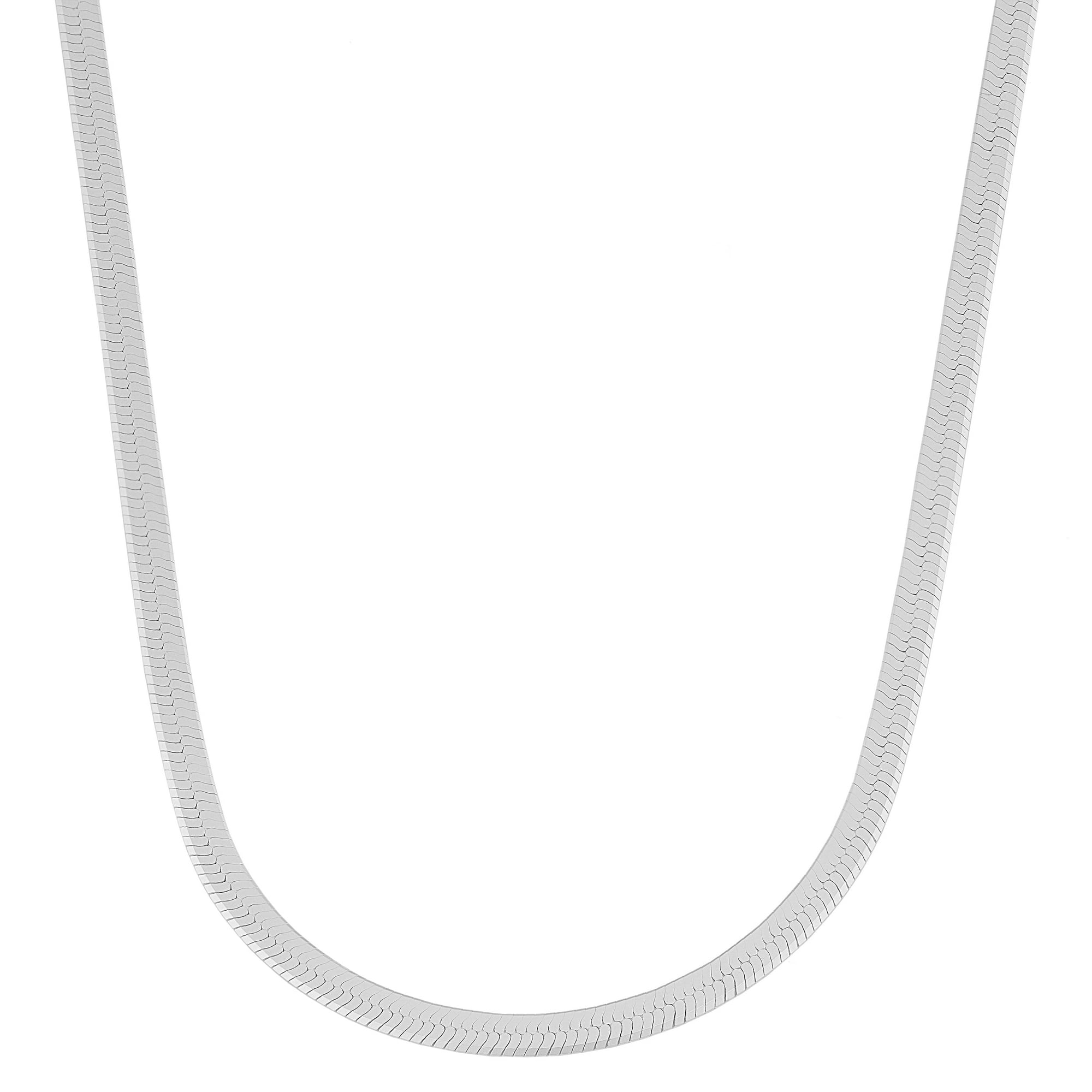 KoolJewelry Sterling Silver 2.8 mm Herringbone Chain Necklace (24 inch)