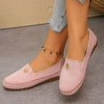 thumbnail image 6 of Samdudou Womens Loafers Casual Slip On Flat Shoes Closed Toe Faux Suede Moccasins with Metallic Flower Embellishment for Daily Work, 6 of 7