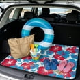 thumbnail image 2 of HUISEFOR Red Hibiscus Flower Car Trunk Mat 29" x 39" Non-Slip Anti-Scratch Cargo Mat Rear Trunk Liner, Easy Installation, Full Protection, Easy To Clean, Universal Fit for Most Cars, 2 of 7