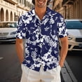 thumbnail image 2 of CONZONE Mens Buttons Down Shirts Short Sleeve Hawaii Shirts for Men Trendy Graphic Lapel Summer Beach Vacation Tops, 2 of 5