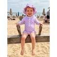 thumbnail image 4 of BemeyourBBs Toddler Baby Girl Heart Swimsuit Infant Bathing Suit One-Piece Swimsuits With Sun Hat Set Ruffle Rash Guard Long Sleeve Swimwear Summer Beach Wear, 4 of 9