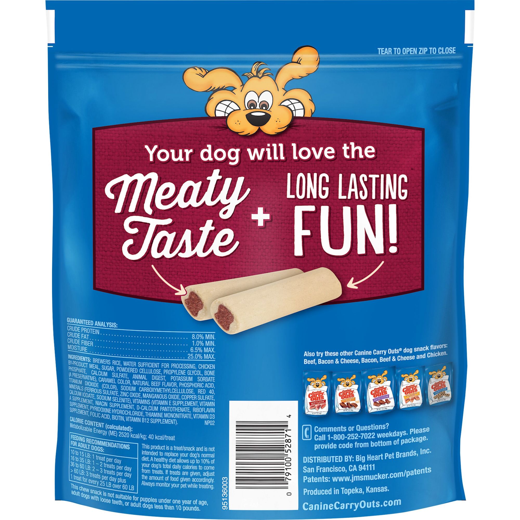 Canine Carry Outs Small Chew Bones Beef Flavor Dog Snacks, 14-Ounce Bag - image 3 of 4