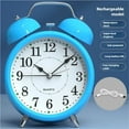 thumbnail image 1 of Silent Non-Ticking Analog Quartz 4 Inches Battery Operated Twin Bell Loud Alarm Clock with Backlight for Bedroom, 1 of 6
