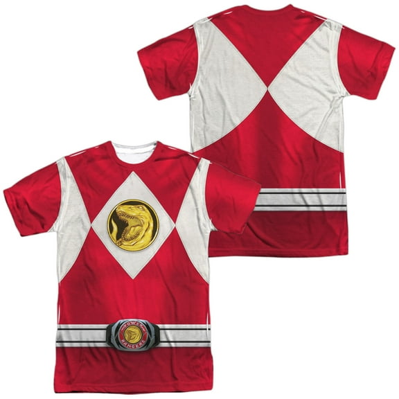 Power Rangers - Red Ranger Emblem (Front/Back Print) - Short Sleeve Shirt - XX-Large