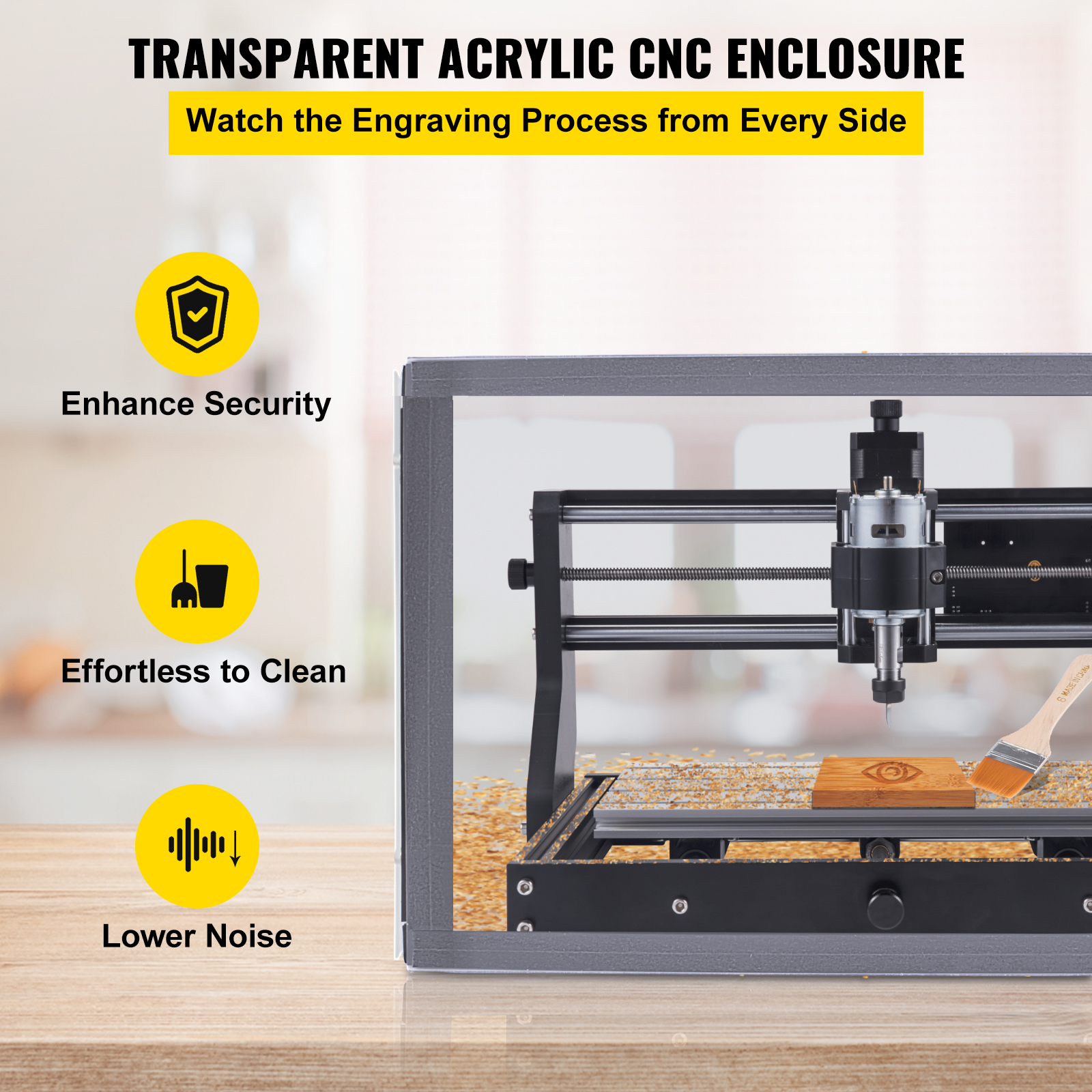 VEVOR CNC 3018 PRO Router Machine with Transparent Enclosure, GRBL Control -Axis Milling Engraver Engraving Machine, DIY CNC Router Kit Offline  Controller, for Wood Acrylic Plastic PCB PVC Carving