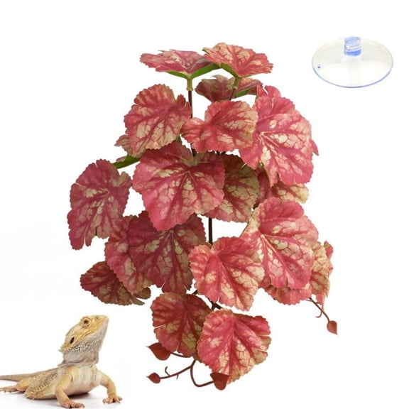 Reptile Plants for Terrarium with Suction Cups Fake for Bearded Dragon Lizard