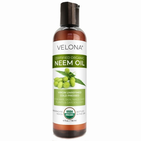 Velona Neem Oil USDA Certified Organic – 4 Fl Oz | 100% Pure and Natural Carrier Oil | Virgin Unrefined Cold Pressed | Hair Body and Skin Care | Use Today – Enjoy Results