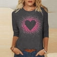thumbnail image 1 of Meichang Chemises pour Femmes Joyeuse Saint-Valentin Hauts Amusants T-Shirts Graphiques de la Saint-Valentin T-Shirts de Vacances Hauts de la Saint-Valentin Manches 3/4 Col Rond Blouses, 1 of 4