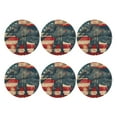 thumbnail image 2 of Disketp Vintage American Flag Elephant Funny Coasters,6 Pcs Leather Coasters with Holder, Perfect Housewarming Hostess Gifts,Protect Furniture from Water Marks Scratch and Damage,Round Shape, 2 of 7