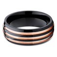 thumbnail image 2 of Rose Gold Titanium Ring Dome Grooved Titanium Wedding Band 8mm Titanium Band Comfort Fit Men Women Anniversary, 2 of 3