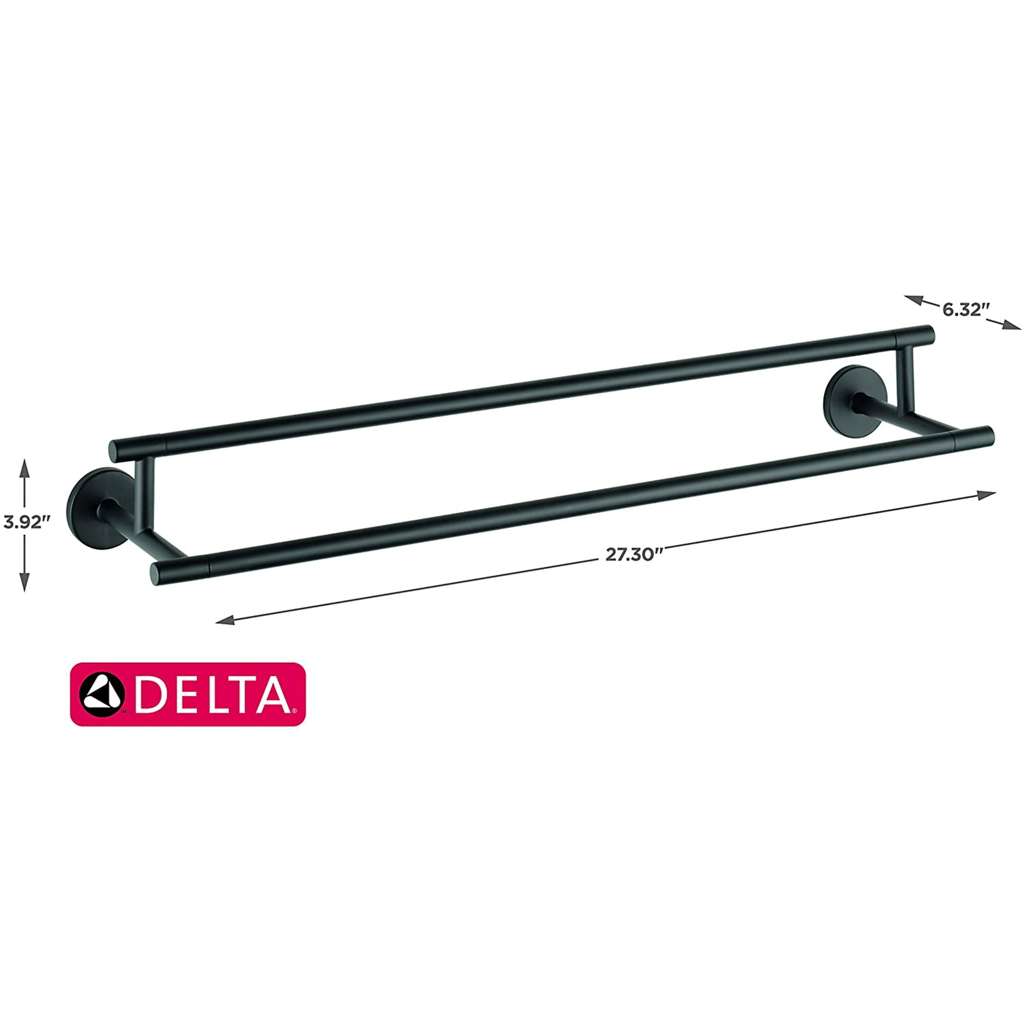 Delta Faucet 75925 BL Trinsic Double Towel Bar Matte Black Walmart