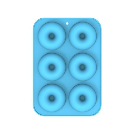 

AMNHDO 6 Cavity Donut Mold Chocolate Pastry DIY Baking Tray Dessert Maker (Blue)