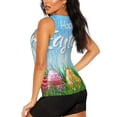 thumbnail image 3 of Fotbe Happy Easter Blusas Sin Mangas para Mujer – Estilo Casual, Corte Suelto, Slim-Fit, Cuello Redondo Deportivo, Tops de Verano para Gimnasio y Yoga-Large, 3 of 7