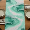 thumbnail image 5 of Table Runners 60 Inches Long Dress Scarves, Green Marble Farmhouse Kitchen/Dining Table Runner, Small Coffee Tablerunners, Summer Ocean Wave Green Ombre 13x60 Inch, 5 of 9