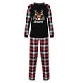 thumbnail image 3 of Odeerbi Christmas Pajamas for Family Holiday Plaid Long Sleeve Family Christmas Pajamas Matching Sets Mom Print Parent-child Suit Two-Piece Sleepwear Xmas Family Matching PJs Set Black, 3 of 5