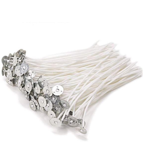 FAGINEY 100 Pcs Eco Candle Wick, Low Smoke 3.1/3.9/ 4.7/5.5/5.9/7.9in Pre-Waxed &  Natural Cotton Core,for Candle Making,Versatile DIY Candles Wicks