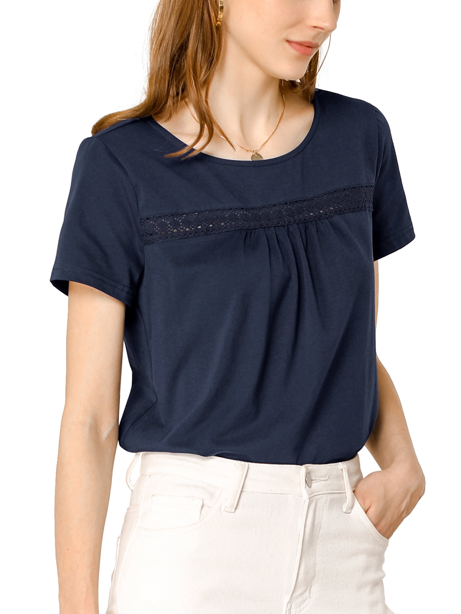 round neck short sleeve top