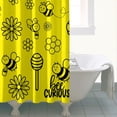 thumbnail image 5 of Bee Lovers Shower Curtain Yellow Honeycomb Pattern - Premium Waterproof Bathroom Drape Machine Washable Quick Dry 72x84 Inches with Hooks, 5 of 5
