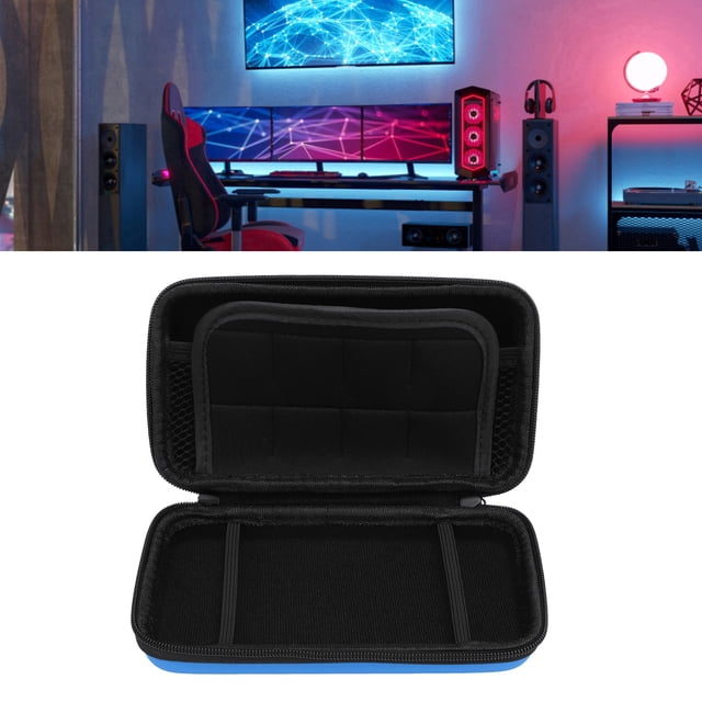 Carrying Case for 2DS XL 2DS LL 3DS, Protective Hard Shell Portable Travel Bag with 8 Game Card Slots, Inner Pocket, Pouch for Console, Cables, Accessories
