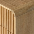 thumbnail image 3 of Benjara Cid Tori 59 Inch Wide Dresser, 4 Fluted Drawers Gold Handles, Natural Brown, 3 of 6