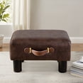 thumbnail image 7 of Dycanpo 9" Foot Stool with Handle, Faux Leather Foot Rest for Living Room, Brown, 7 of 7