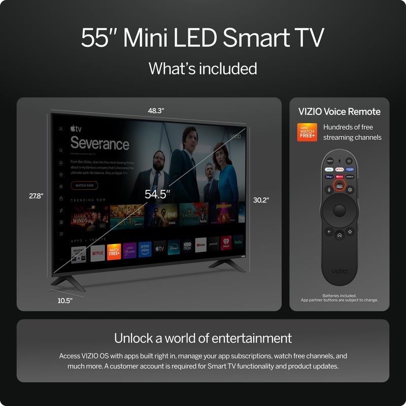 VIZIO 55 Mini LED Quantum 4K QLED HDR Smart TV (NEW 2026) VQM55C-10 feature detail