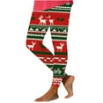 thumbnail image 2 of ClodeEU Women's Christmas Printed Leggings,High Waisted Shiny Leggings Pant,Trendy Legging Multicolor 05,Womens Plus L, 2 of 5