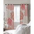 thumbnail image 3 of Red Orange Coastal Coral Blackout Curtains 39 Inches Length, Nautical Ocean Beach Marine Window Treatment Thermal Insulated Drapes for Bedroom Living Room 2 Panels 55x39 Inches, 3 of 8