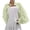 Green, variant on Women's Sun Protection Cardigans Button Stand Collar Puff Sleeve Cropped Cardigan Jacket Lightweight Breathable Cover Up for Beach Travel & Daily Pink Free Size