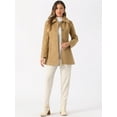 thumbnail image 3 of DARING DIVA Women's Turn-Down Collar Pockets Outwear Winter Coat XL Khaki, 3 of 6