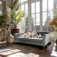 thumbnail image 5 of BingoPaw Large Wooden Frame Raised Lounge Bed Dog Sofa Couch with Comfortable Cushion Mat Grey, 5 of 12