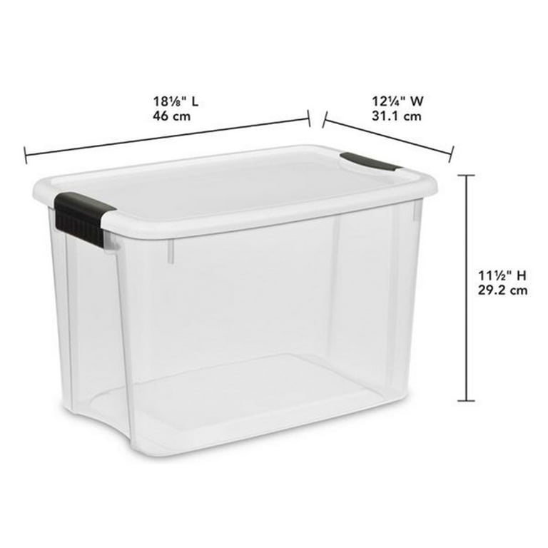 Sterilite 70 Qt Plastic Stackable Storage Bin with Latching Lid, (4 Pack) 