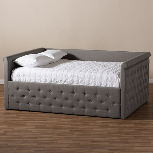 Baxton Studio Amaya Tufted Queen Daybed in Gray Walmart.ca