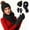 🔥 Black, variant on Msgweeeg Snow Gloves Winter Gloves Solid Color Knitted Hat Three-piece Set for Winter Warm and Cold-proof Thick Outdoor Wool Hat Scarf Gloves Set