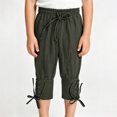 thumbnail image 6 of KPOPLK Kids Boys Medieval Pirate Pants Elastic Waist Lace Up Cuff Cropped Trousers for Kids Halloween Trousers,Size 8-10Years, 6 of 8