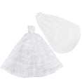 thumbnail image 2 of Vestido de novia E-TING Princess con velo para muñecas de 11.5 pulgadas, 2 of 4