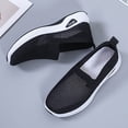 thumbnail image 4 of Women's Mesh Walking Sneakers Lightweight Breathable Workout Shoes Elderly Slip on Summer Casual Tennis Shoe wirh Arch Support Black Size 6.5, 4 of 7