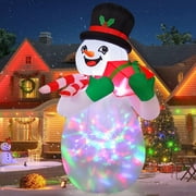 GOOSH Christmas Inflatable 6 FT Blow Up Snowman Inflatable with Colorful LEDs, Snowman Blow Up Snowman Christmas Decorations, Christmas Inflatable Outdoor Decoration Clearance for Xmas/Holiday/Garden